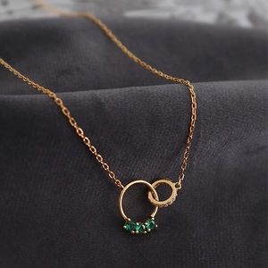 New 18K Gold Vermeil Sterling Silver 925 Crystal adjustable Necklace